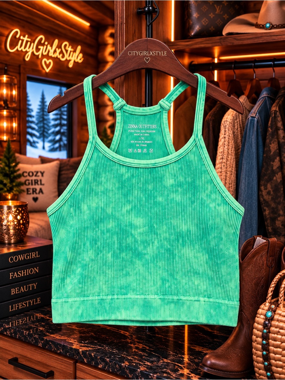 Zenana Outfitters Mint Green Ribbed Sports Crop Bra
